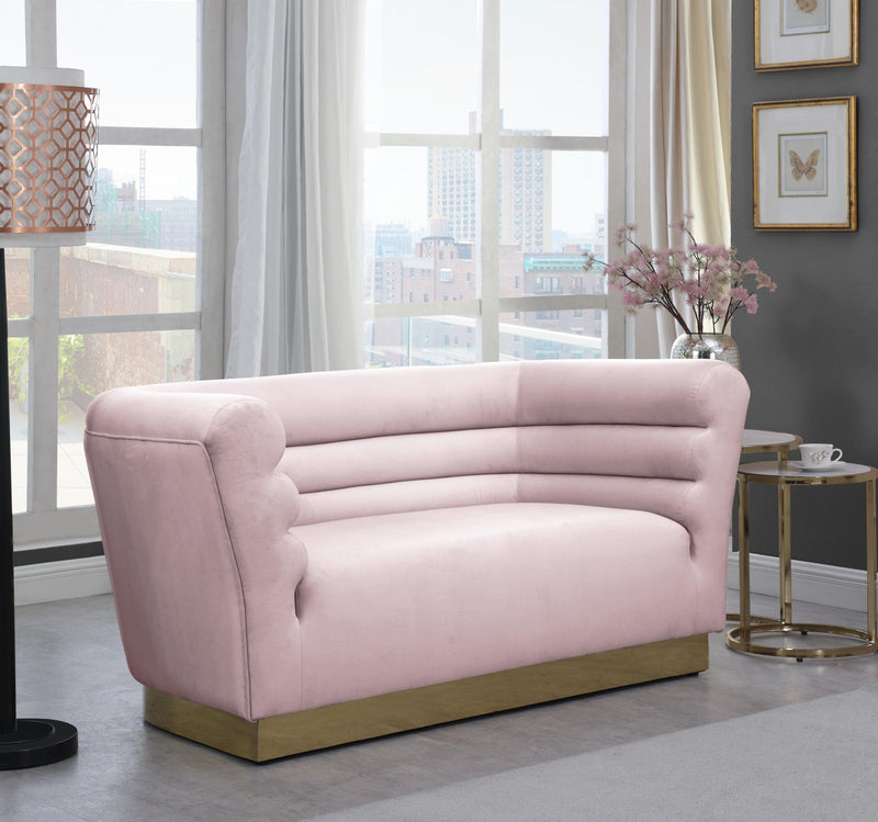 Bellini Pink Velvet Loveseat