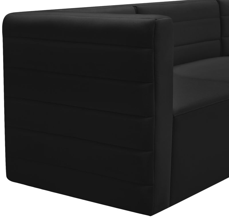 Quincy Black Velvet Modular Corner Chair