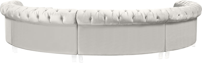 Anabella Cream Velvet 5pc. Sectional