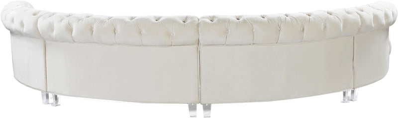 Anabella Cream Velvet 4pc. Sectional