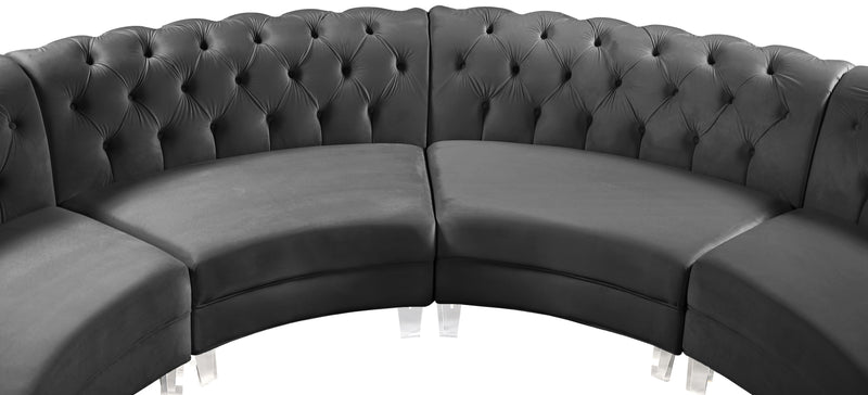 Anabella Grey Velvet 5pc. Sectional