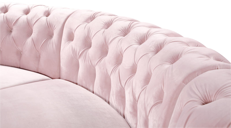 Anabella Pink Velvet 3pc. Sectional