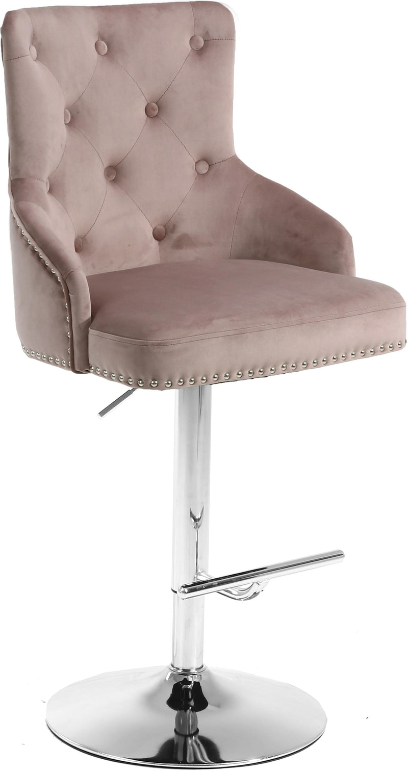 Claude Pink Velvet Adjustable Stool