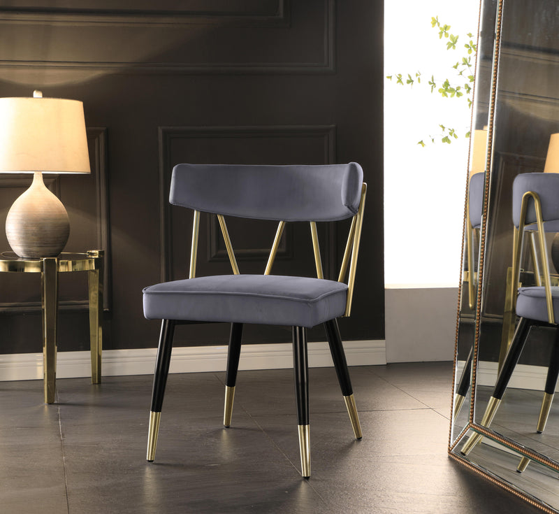 Rheingold Grey Velvet Dining Chair