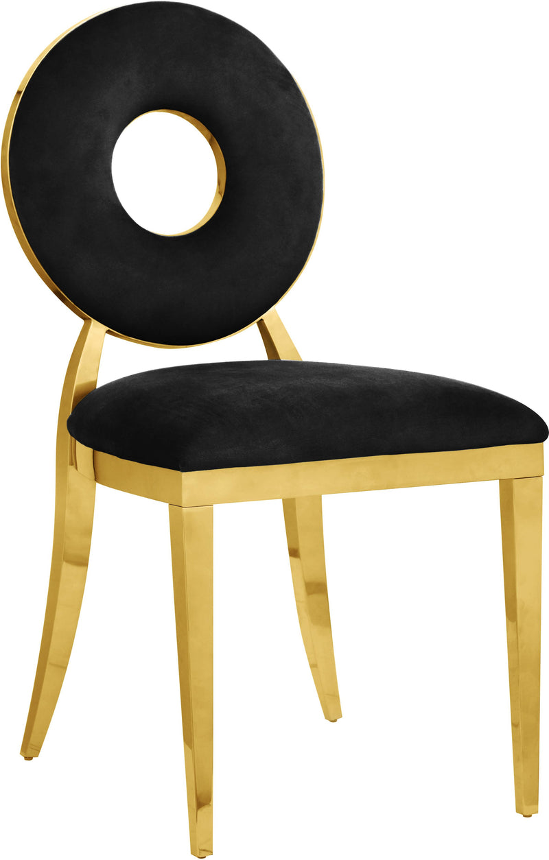 Carousel Black Velvet Dining Chair