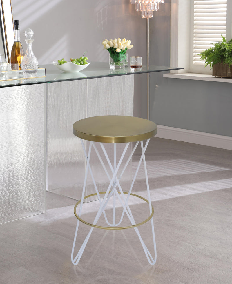 Mercury White / Gold Counter Stool