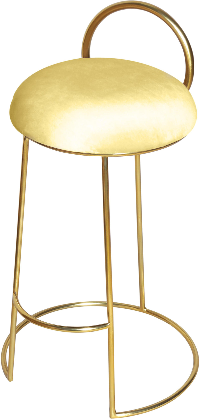 Ring Yellow Velvet Counter Stool