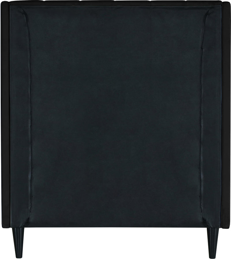 Eva Black Velvet Twin Bed