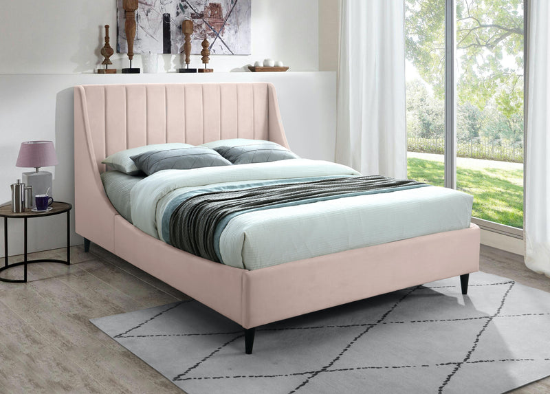 Eva Pink Velvet King Bed