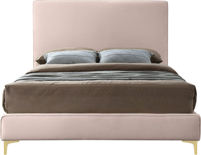 Geri Pink Velvet King Bed