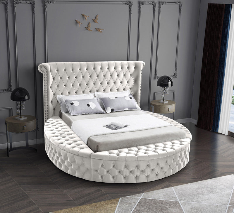 Luxus Cream Velvet King Bed (3 Boxes)