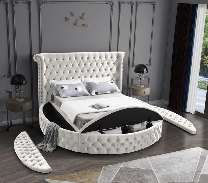 Luxus Cream Velvet King Bed (3 Boxes)