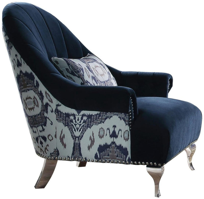Acme Furniture Jaborosa Chair with 1 Pillow in Blue 50347 image