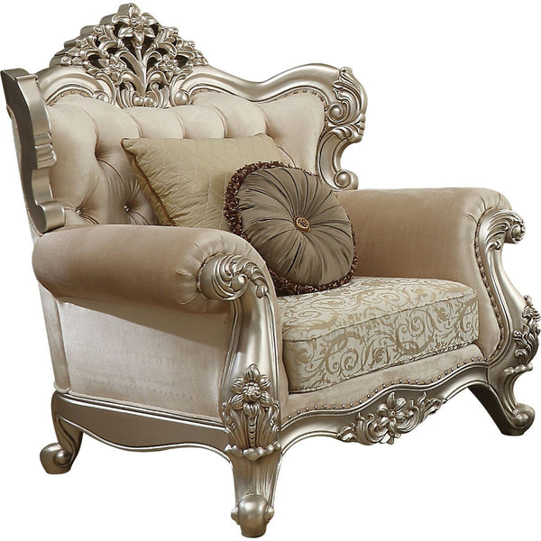 Acme Furniture Bently Chair with 2 Pillows in Champagne 50662 image
