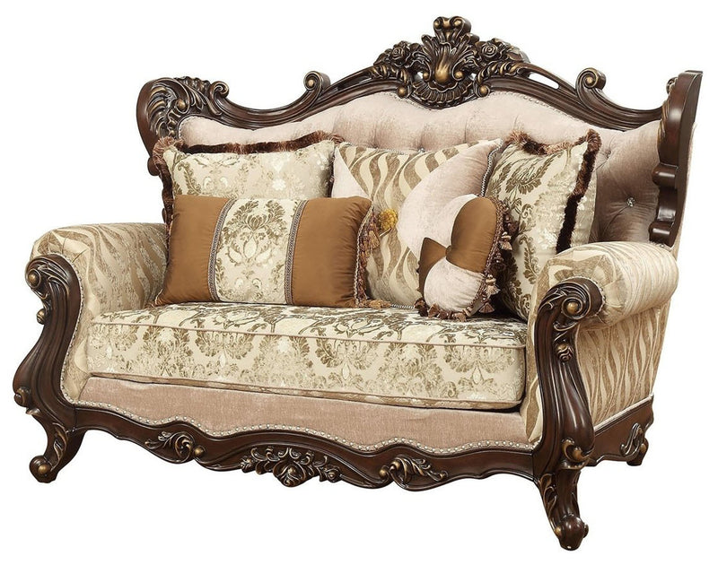 Acme Furniture Shalisa Loveseat with 5 Pillows in Walnut 51051 image