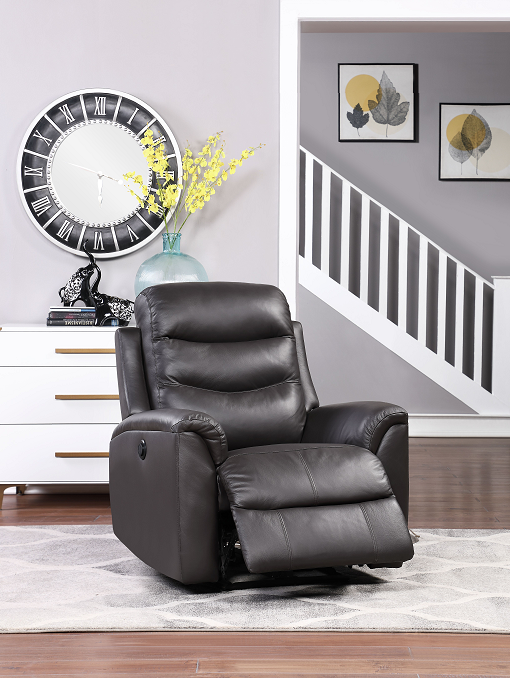 Ava Brown Top Grain Leather Match Recliner (Power Motion) image