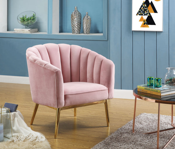 Colla Blush Pink Velvet & Gold Accent Chair image