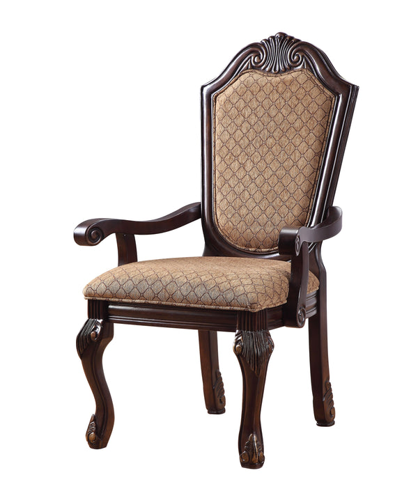 Chateau De Ville Fabric & Espresso Arm Chair image
