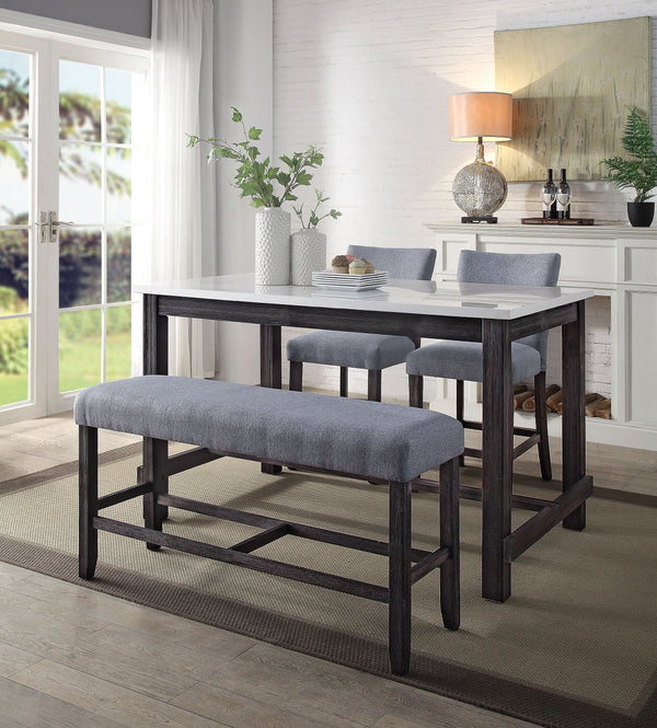 Yelena Marble & Weathered Espresso Counter Height Table image