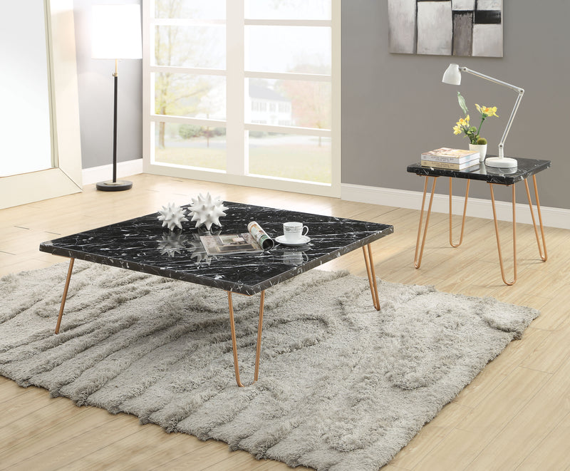 Telestis Black Marble & Gold Coffee Table image