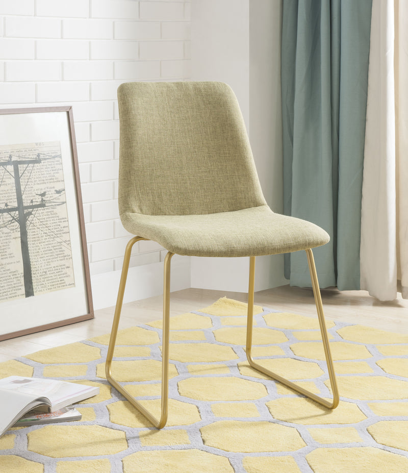 Mimosa Light Green Fabric & Gold Accent Chair image