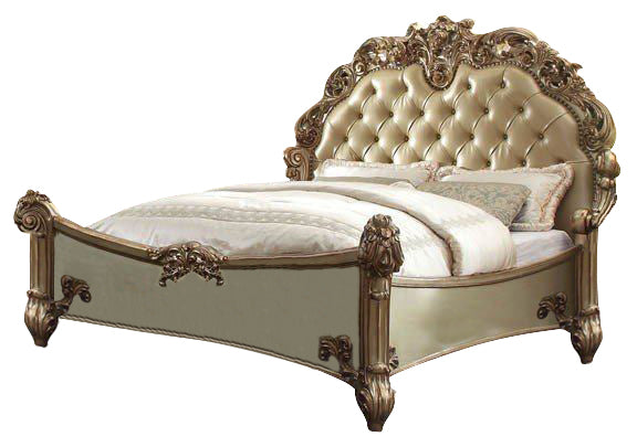 Acme Vendome Button Tufted King Bed in Gold Patina 22997EK image