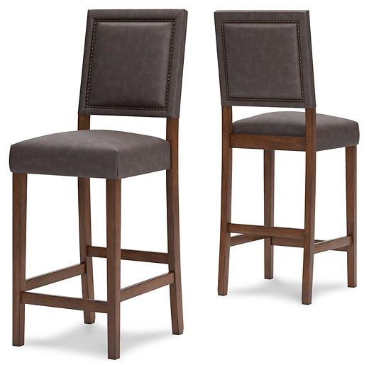 Benmara Grayish Brown/Brown Bar Height Bar Stool (Set of 2) image