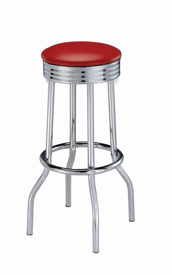 Cleveland Contemporary Red Bar-Height Stool image