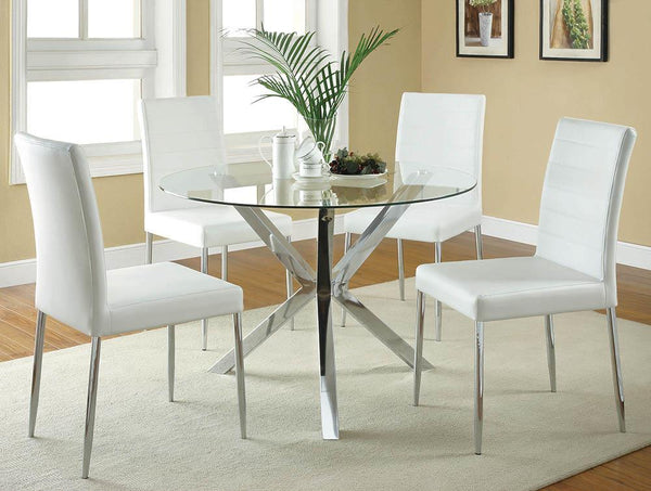 Vance White and Chrome Dining Chair image