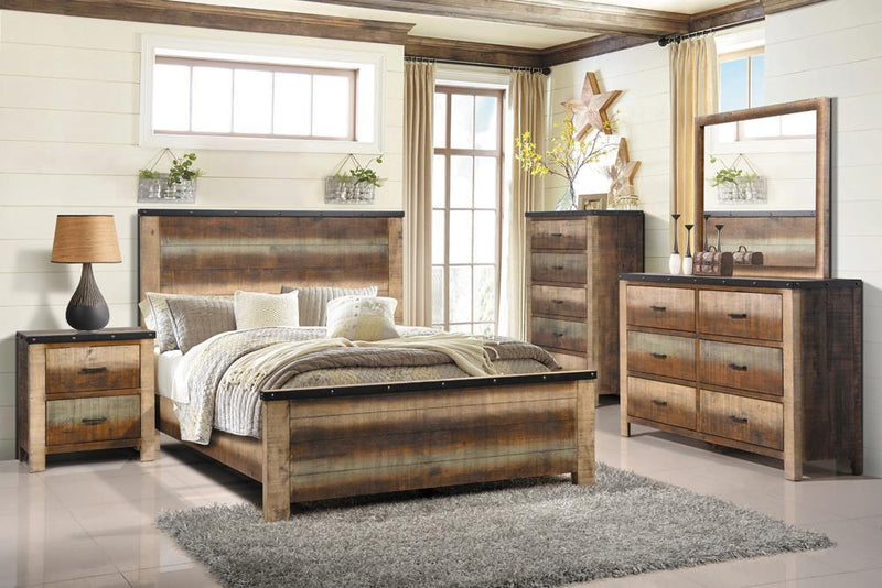 Sembene Bedroom Rustic Antique Multi-Color Eastern King Five-Piece Set image