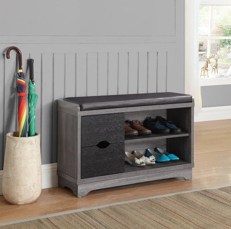 Rustic Distressed Grey Shoe Cabinet image