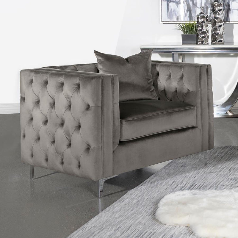 Phoebe Tufted Tuxedo Arm Chair Urban Bronze image