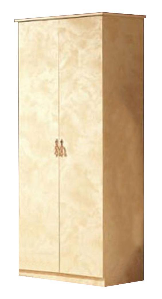 ESF Furniture Barocco 2-Door Wardrobe in Ivory w/ Gold image