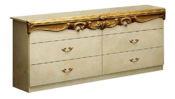 ESF Furniture Barocco Double Dresser in Ivory w/ Gold image
