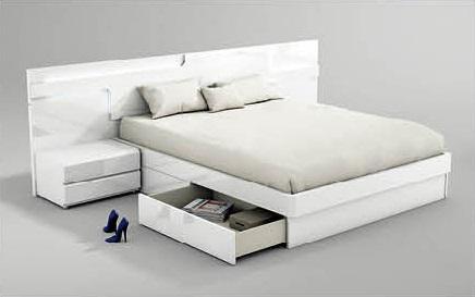 ESF Furniture Sara King Platform with Storage Bed in White image