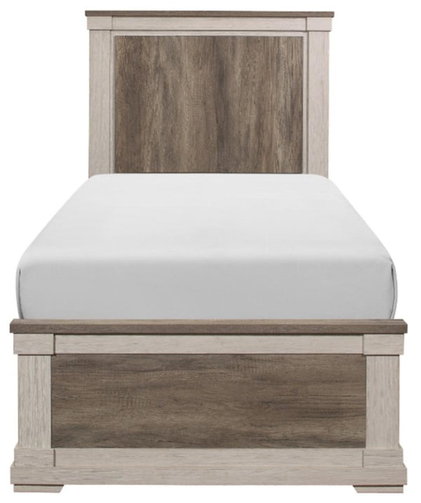 Homelegance Arcadia Twin Panel Bed in White & Weathered Gray 1677T-1* image