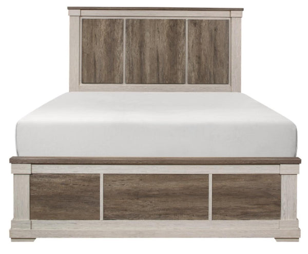 Homelegance Arcadia King Panel Bed in White & Weathered Gray 1677K-1EK* image