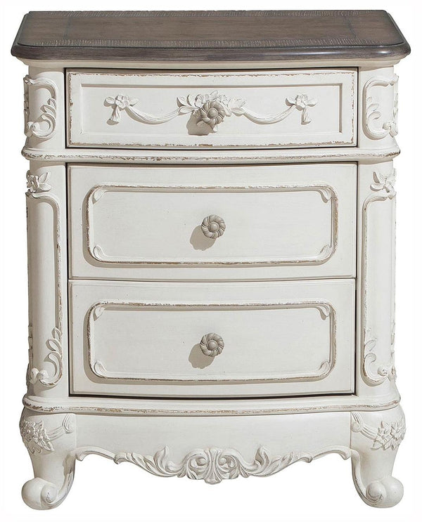 Homelegance Cinderella Night Stand in Antique White with Grey Rub-Through 1386NW-4 image