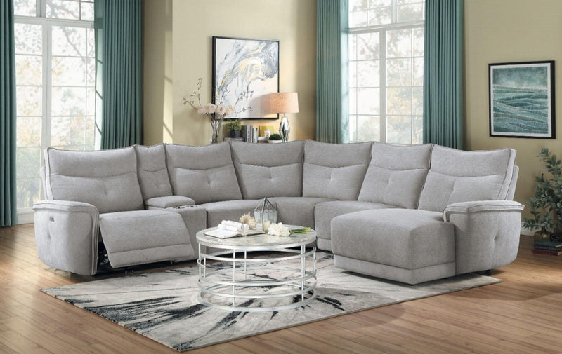 Homelegance Furniture Tesoro 6pc Sectional w/ Right Chaise in Mist Gray image