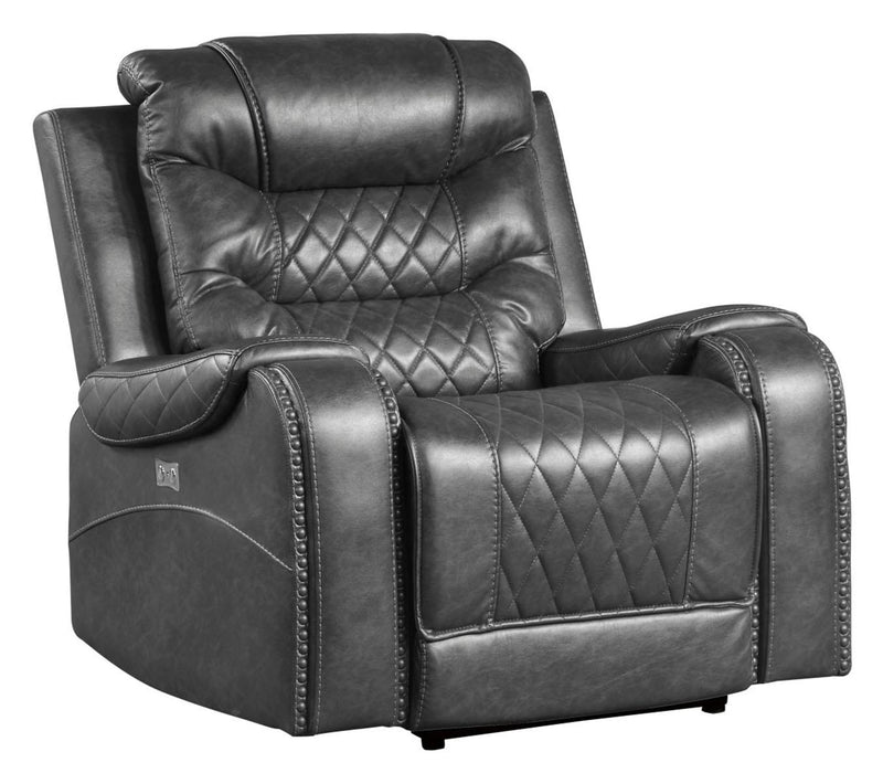 Homelegance Furniture Putnam Power Reclining Chair in Gray 9405GY-1PW image