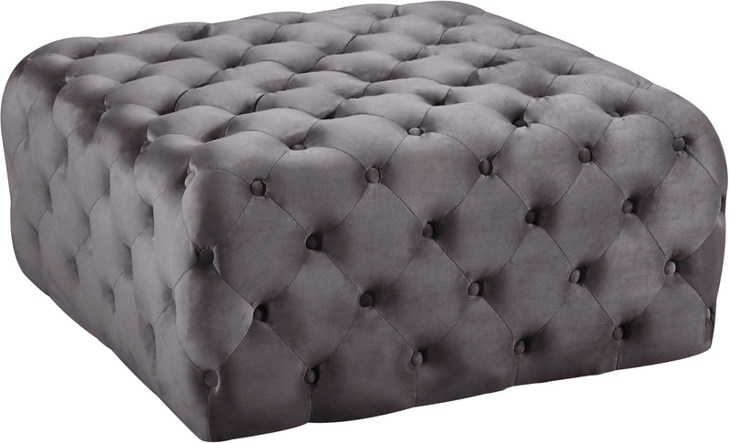 Ariel Grey Velvet Ottoman/Bench image