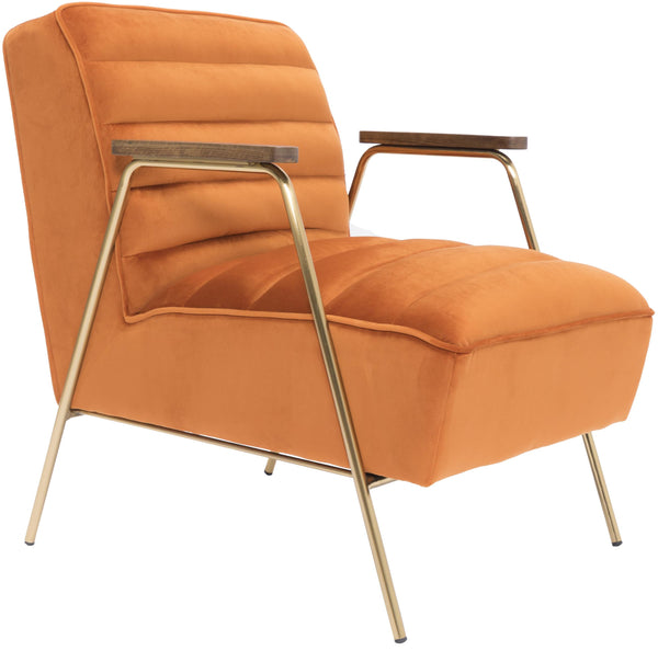 Woodford Orange Velvet Accent Chair image