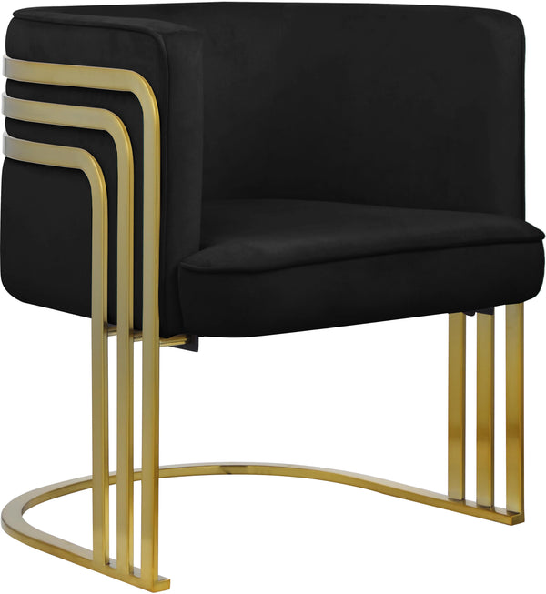 Rays Black Velvet Accent Chair image