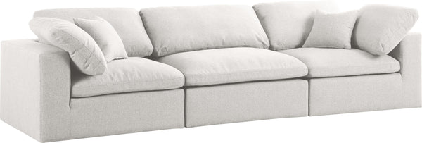 Serene Cream Linen Fabric Deluxe Cloud Modular Sofa image