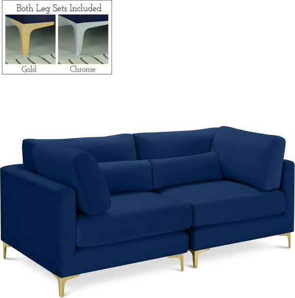 Julia Navy Velvet Modular Sofa image