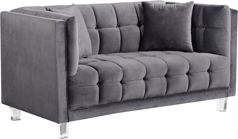 Mariel Grey Velvet Loveseat image