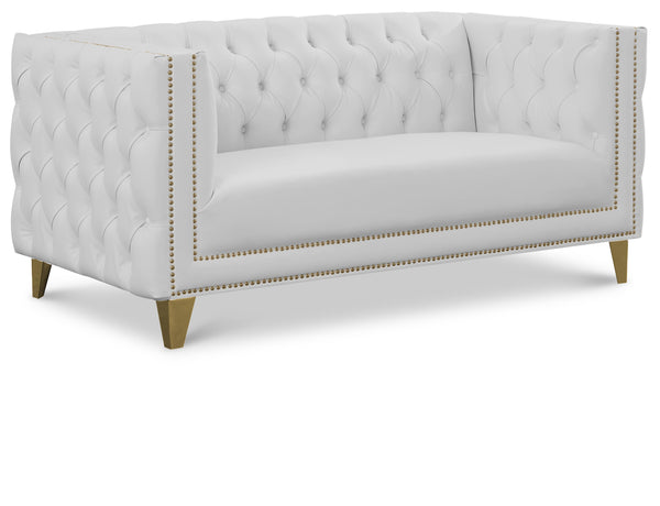 Michelle White Faux Leather Loveseat image