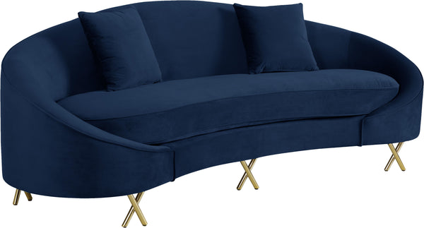 Serpentine Navy Velvet Sofa image
