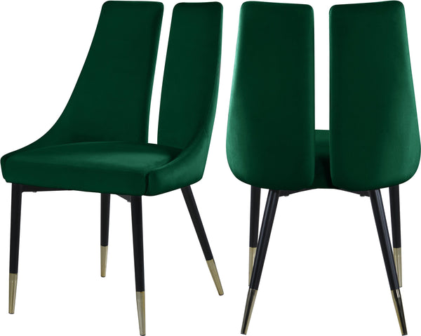 Sleek Green Velvet Dining Chair image