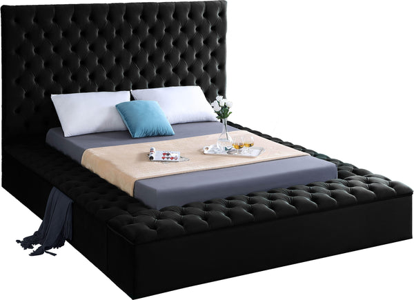 Bliss Black Velvet Queen Bed (3 Boxes) image